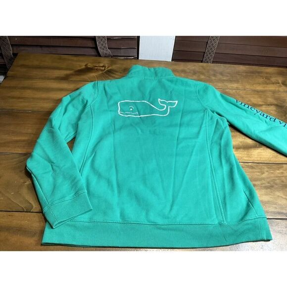 VINEYARD VINES WOMANS VINTAGE WHALE FLEECE 1/4 ZIP SHEP SWEATER SIZE LARGE - Picture 10 of 11